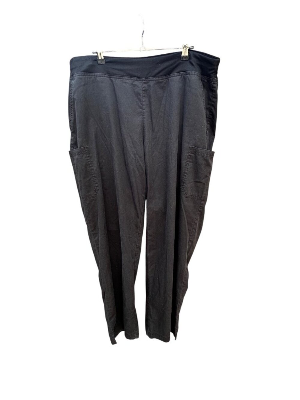 Butter-Soft Stretch Black Scrub Pants Womens XL With Pockets 1968